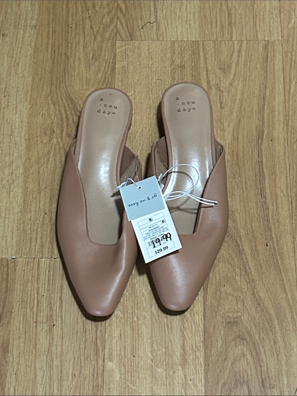 a new day Tan Mandy  Pointed Slip-On Mule Size 8.5 NWT